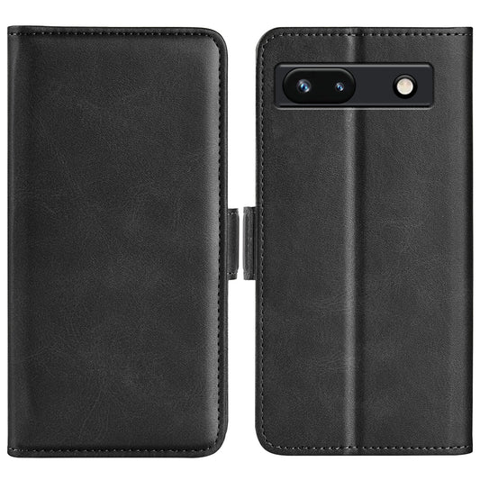 Flip Shell for Google Pixel 7a Calf Texture Cell Phone Cover Stand Wallet PU Leather Phone Case
