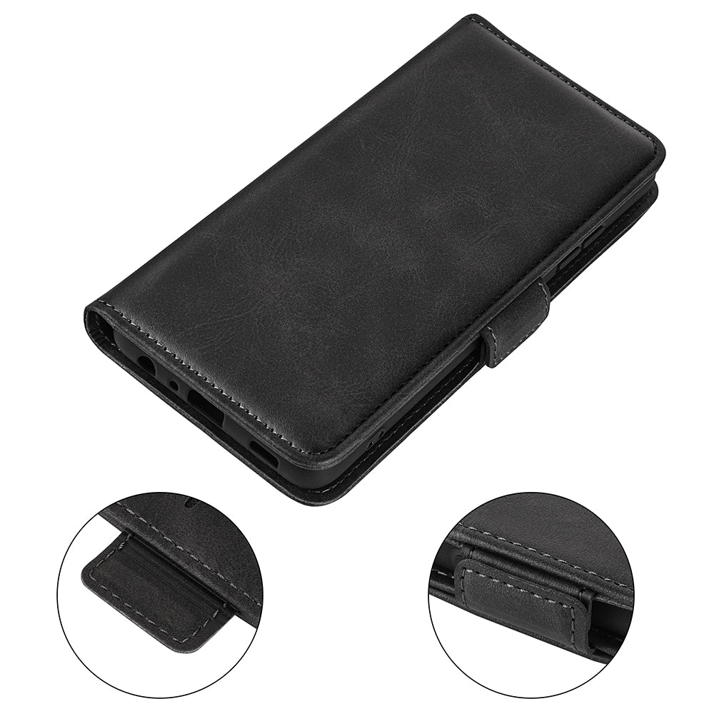Flip Shell for Google Pixel 7a Calf Texture Cell Phone Cover Stand Wallet PU Leather Phone Case