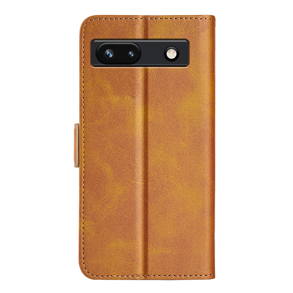 Flip Shell for Google Pixel 7a Calf Texture Cell Phone Cover Stand Wallet PU Leather Phone Case