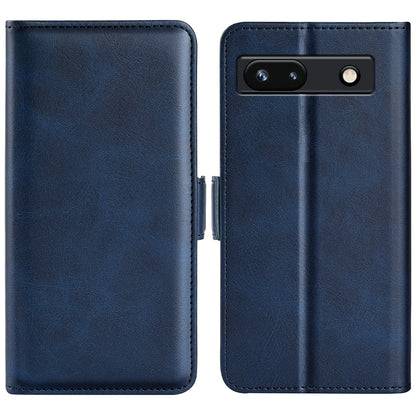 Flip Shell for Google Pixel 7a Calf Texture Cell Phone Cover Stand Wallet PU Leather Phone Case