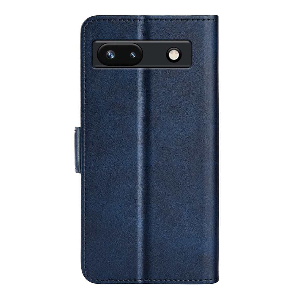 Flip Shell for Google Pixel 7a Calf Texture Cell Phone Cover Stand Wallet PU Leather Phone Case