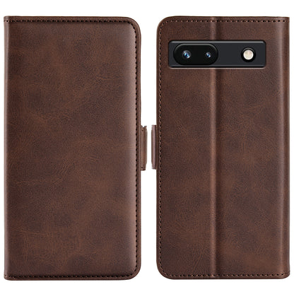 Flip Shell for Google Pixel 7a Calf Texture Cell Phone Cover Stand Wallet PU Leather Phone Case