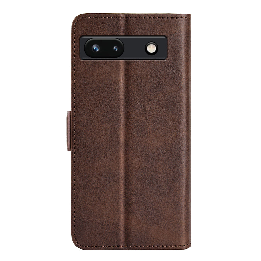 Flip Shell for Google Pixel 7a Calf Texture Cell Phone Cover Stand Wallet PU Leather Phone Case