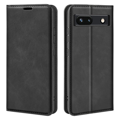 For Google Pixel 7a Magnetic Auto Closing Wallet Leather Phone Case Skin-touch Stand Anti-drop Shell