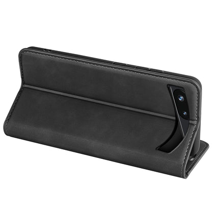 For Google Pixel 7a Magnetic Auto Closing Wallet Leather Phone Case Skin-touch Stand Anti-drop Shell