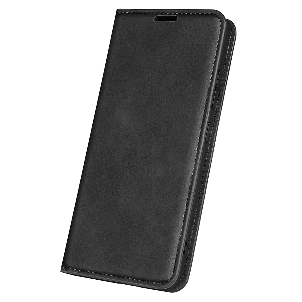 For Google Pixel 7a Magnetic Auto Closing Wallet Leather Phone Case Skin-touch Stand Anti-drop Shell
