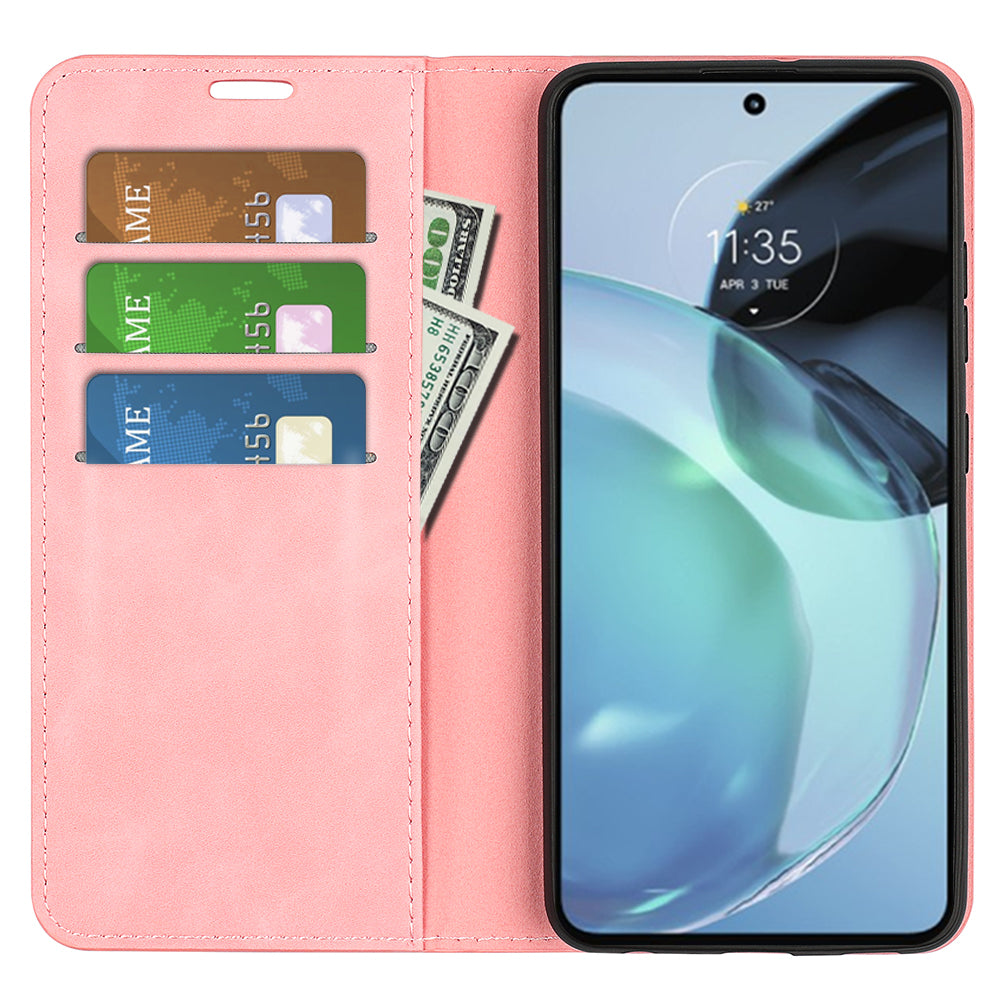 For Google Pixel 7a Magnetic Auto Closing Wallet Leather Phone Case Skin-touch Stand Anti-drop Shell