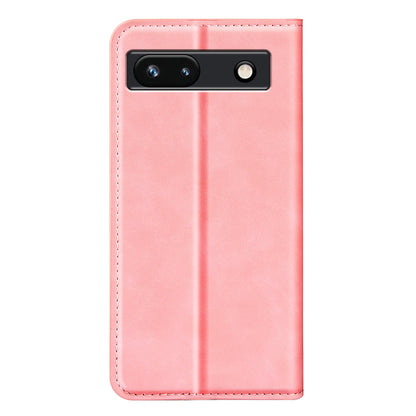 For Google Pixel 7a Magnetic Auto Closing Wallet Leather Phone Case Skin-touch Stand Anti-drop Shell