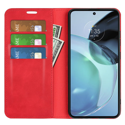 For Google Pixel 7a Magnetic Auto Closing Wallet Leather Phone Case Skin-touch Stand Anti-drop Shell