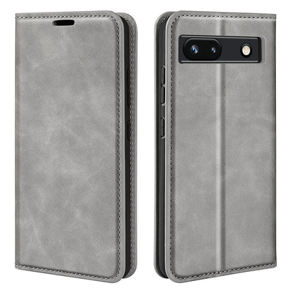 For Google Pixel 7a Magnetic Auto Closing Wallet Leather Phone Case Skin-touch Stand Anti-drop Shell