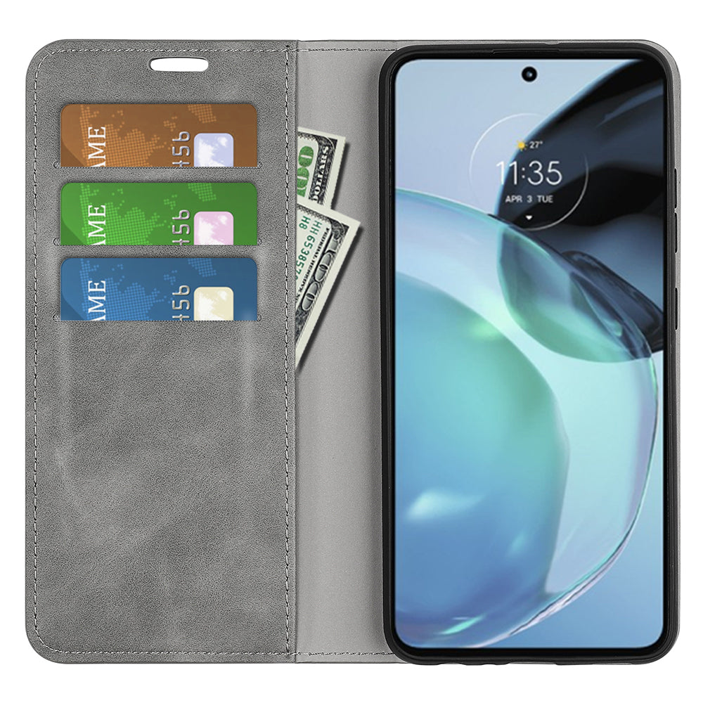 For Google Pixel 7a Magnetic Auto Closing Wallet Leather Phone Case Skin-touch Stand Anti-drop Shell