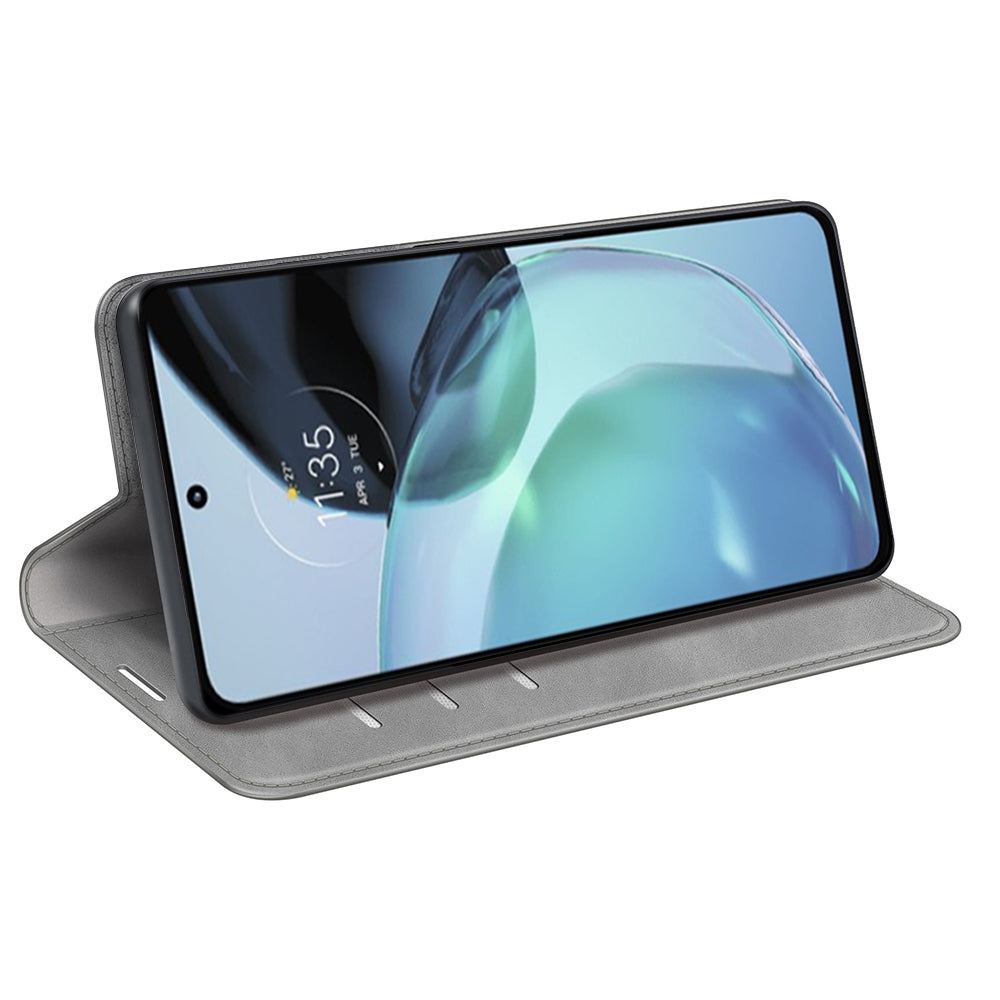 For Google Pixel 7a Magnetic Auto Closing Wallet Leather Phone Case Skin-touch Stand Anti-drop Shell