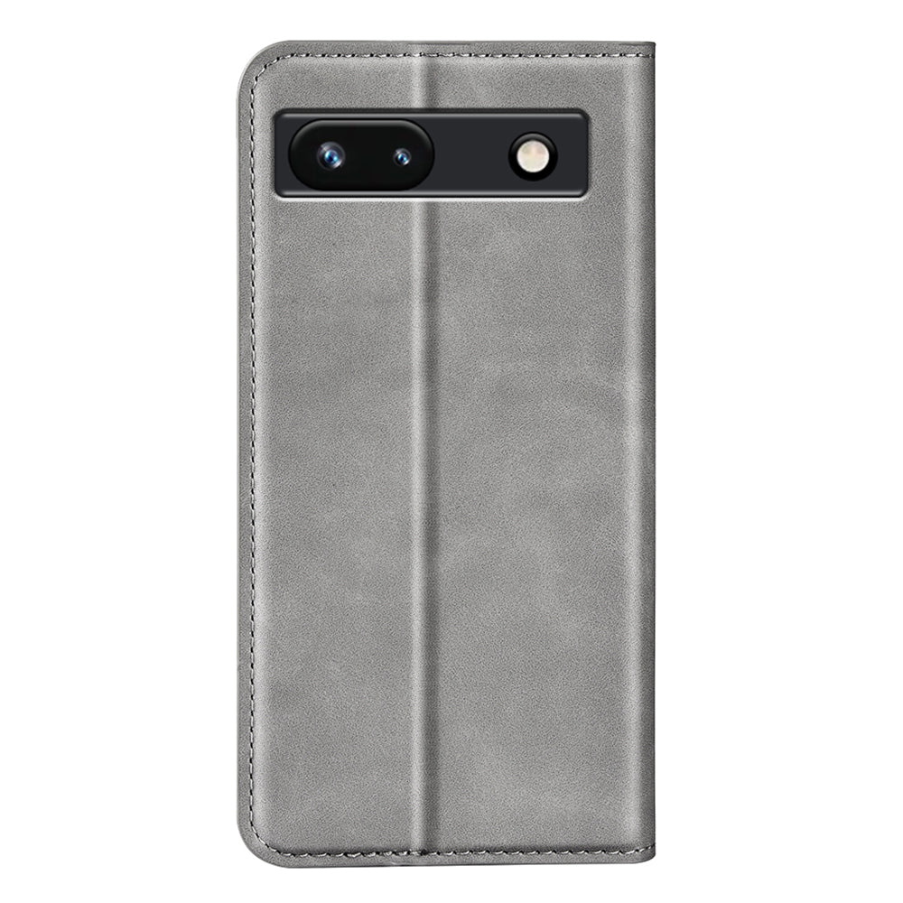 For Google Pixel 7a Magnetic Auto Closing Wallet Leather Phone Case Skin-touch Stand Anti-drop Shell