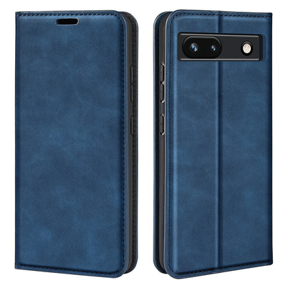 For Google Pixel 7a Magnetic Auto Closing Wallet Leather Phone Case Skin-touch Stand Anti-drop Shell
