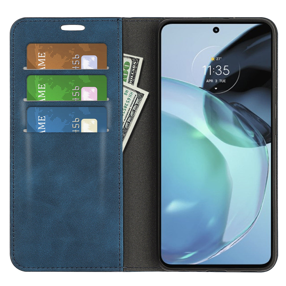 For Google Pixel 7a Magnetic Auto Closing Wallet Leather Phone Case Skin-touch Stand Anti-drop Shell