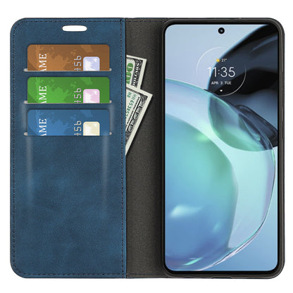 For Google Pixel 7a Magnetic Auto Closing Wallet Leather Phone Case Skin-touch Stand Anti-drop Shell