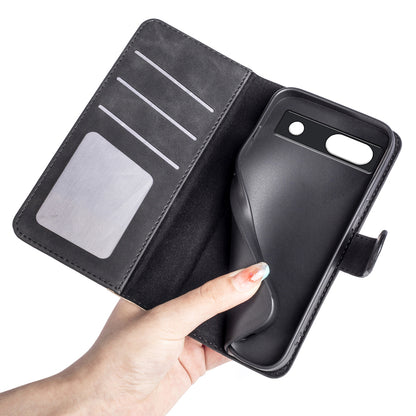 For Google Pixel 7a Leather Wallet Shockproof Phone Cover Dual Color Splicing Flip Stand Case