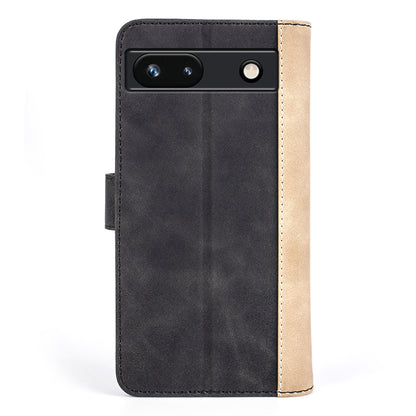 For Google Pixel 7a Leather Wallet Shockproof Phone Cover Dual Color Splicing Flip Stand Case