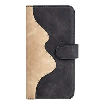 For Google Pixel 7a Leather Wallet Shockproof Phone Cover Dual Color Splicing Flip Stand Case