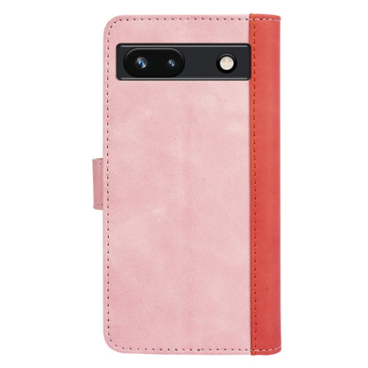 For Google Pixel 7a Leather Wallet Shockproof Phone Cover Dual Color Splicing Flip Stand Case