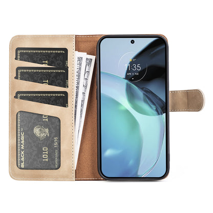 For Google Pixel 7a Leather Wallet Shockproof Phone Cover Dual Color Splicing Flip Stand Case