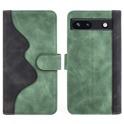 For Google Pixel 7a Leather Wallet Shockproof Phone Cover Dual Color Splicing Flip Stand Case