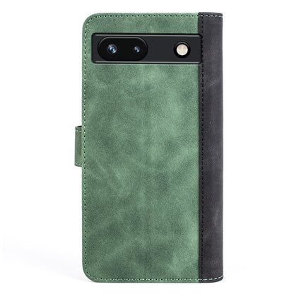 For Google Pixel 7a Leather Wallet Shockproof Phone Cover Dual Color Splicing Flip Stand Case
