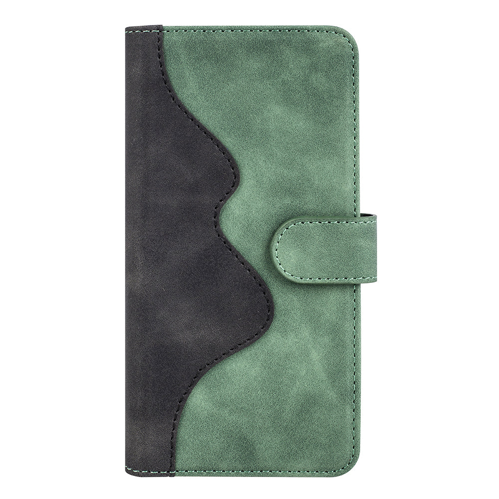 For Google Pixel 7a Leather Wallet Shockproof Phone Cover Dual Color Splicing Flip Stand Case