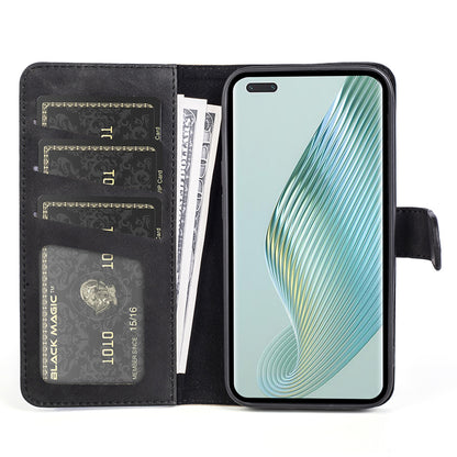 For Honor Magic5 Pro Leather Wallet Phone Cover Dual Color Splicing Shockproof Stand Mobile Case