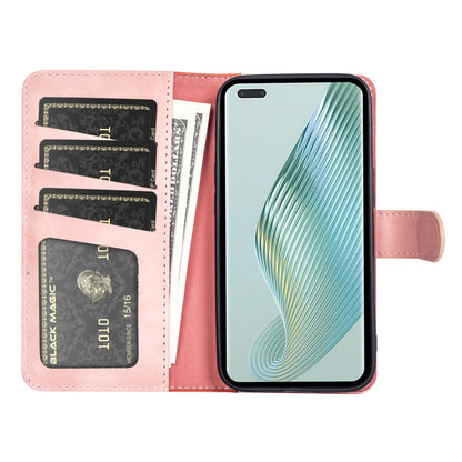 For Honor Magic5 Pro Leather Wallet Phone Cover Dual Color Splicing Shockproof Stand Mobile Case