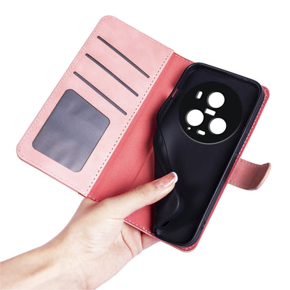 For Honor Magic5 Pro Leather Wallet Phone Cover Dual Color Splicing Shockproof Stand Mobile Case
