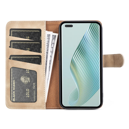 For Honor Magic5 Pro Leather Wallet Phone Cover Dual Color Splicing Shockproof Stand Mobile Case