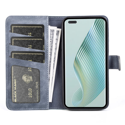 For Honor Magic5 Pro Leather Wallet Phone Cover Dual Color Splicing Shockproof Stand Mobile Case