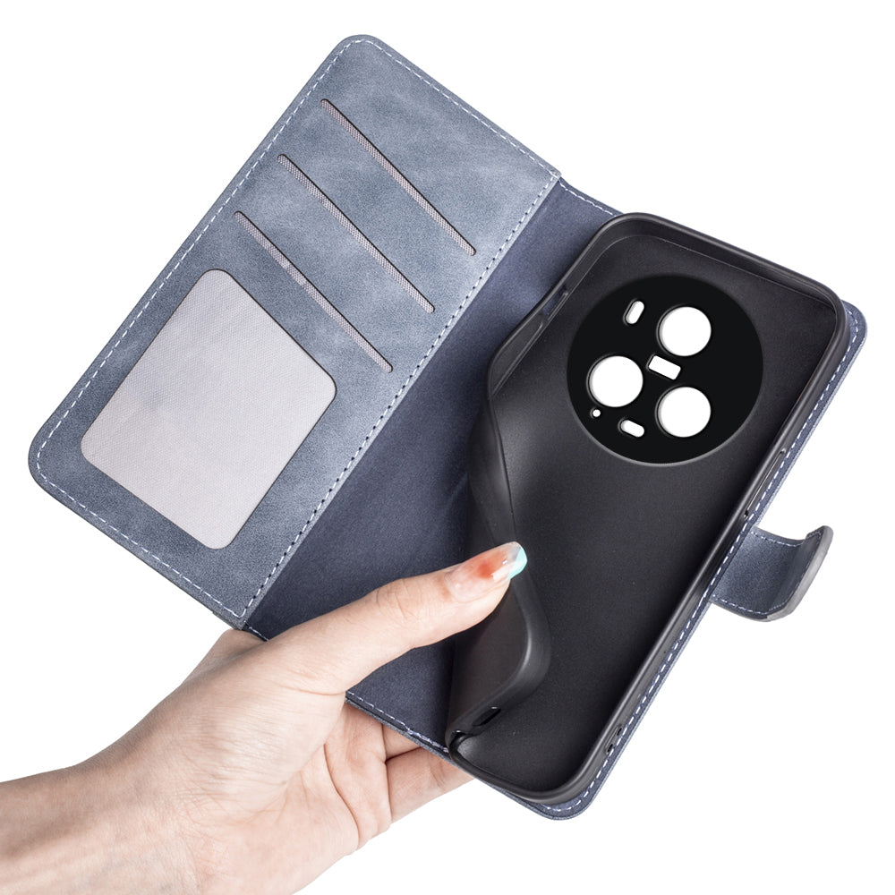 For Honor Magic5 Pro Leather Wallet Phone Cover Dual Color Splicing Shockproof Stand Mobile Case
