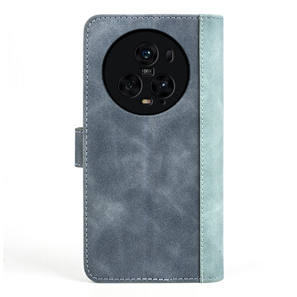 For Honor Magic5 Pro Leather Wallet Phone Cover Dual Color Splicing Shockproof Stand Mobile Case