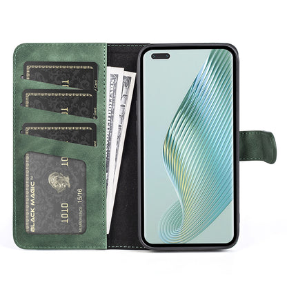For Honor Magic5 Pro Leather Wallet Phone Cover Dual Color Splicing Shockproof Stand Mobile Case