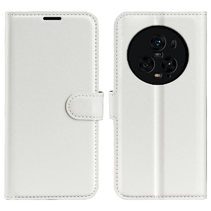 Wallet Stand Shell for Honor Magic5 Pro Litchi Texture PU Leather Phone Case Flip Cover