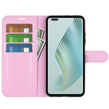 Wallet Stand Shell for Honor Magic5 Pro Litchi Texture PU Leather Phone Case Flip Cover