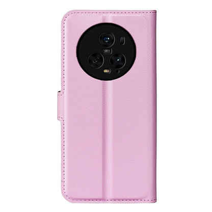 Wallet Stand Shell for Honor Magic5 Pro Litchi Texture PU Leather Phone Case Flip Cover