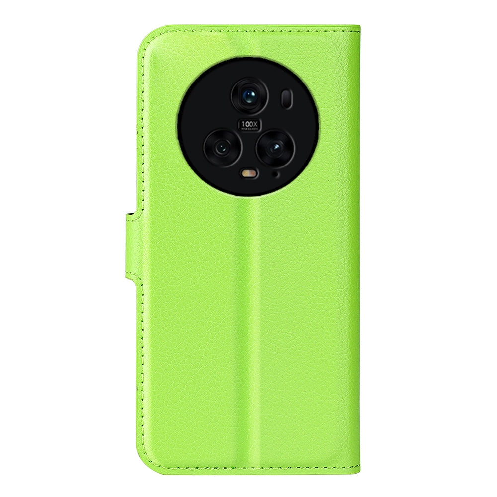 Wallet Stand Shell for Honor Magic5 Pro Litchi Texture PU Leather Phone Case Flip Cover