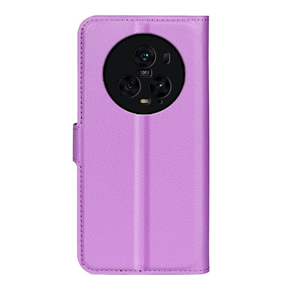 Wallet Stand Shell for Honor Magic5 Pro Litchi Texture PU Leather Phone Case Flip Cover