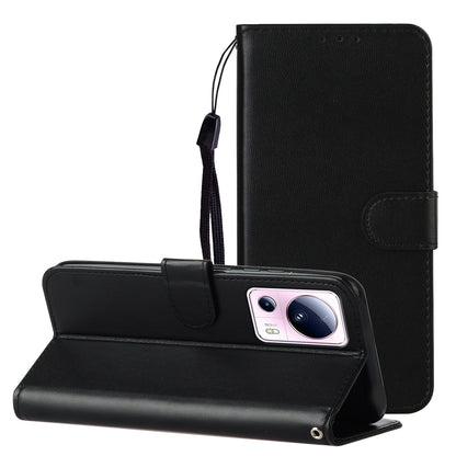 B40 For Xiaomi 13 Lite / Civi 2 5G Solid Color Wallet Stand Cover PU Leather+TPU Cell Phone Case