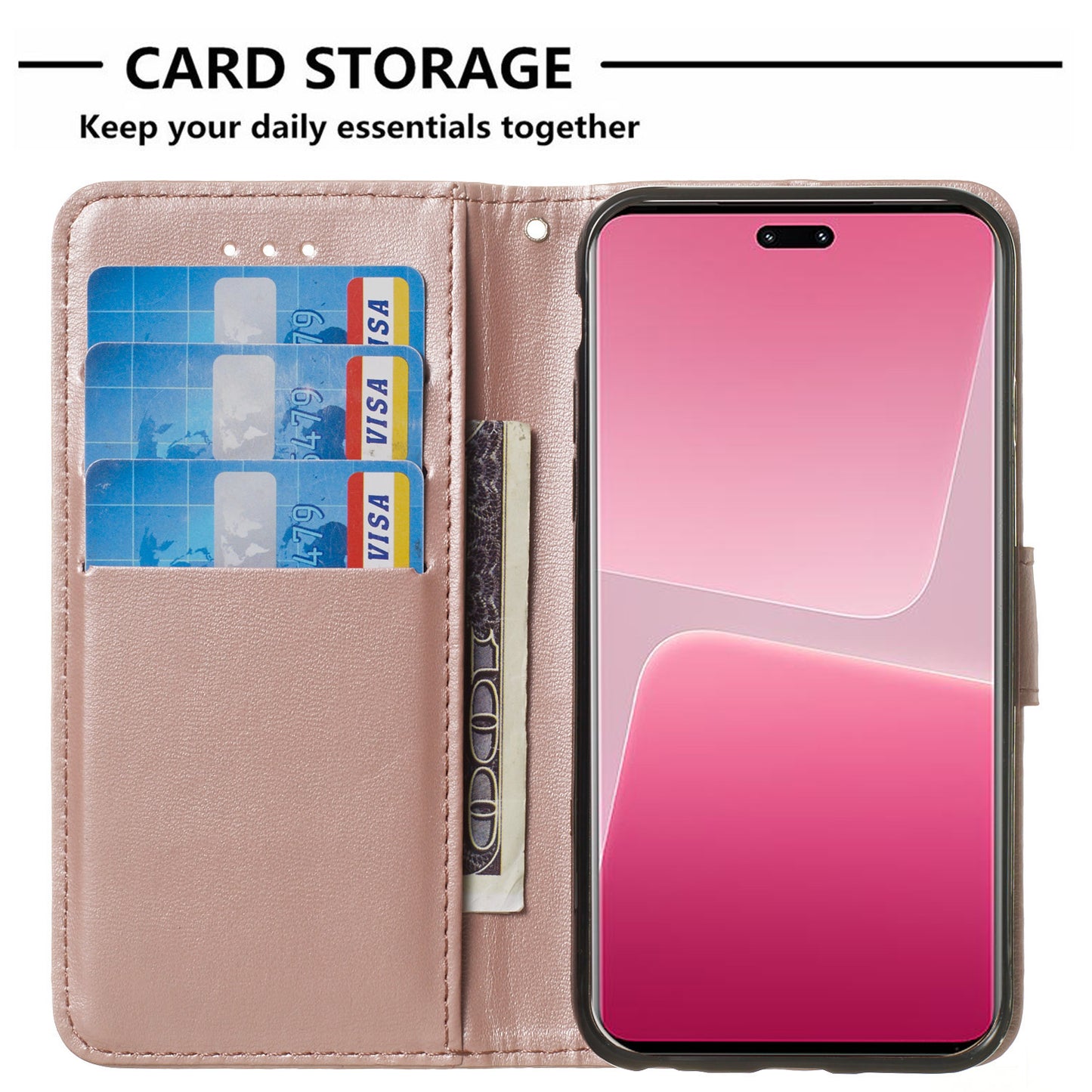 B40 For Xiaomi 13 Lite / Civi 2 5G Solid Color Wallet Stand Cover PU Leather+TPU Cell Phone Case