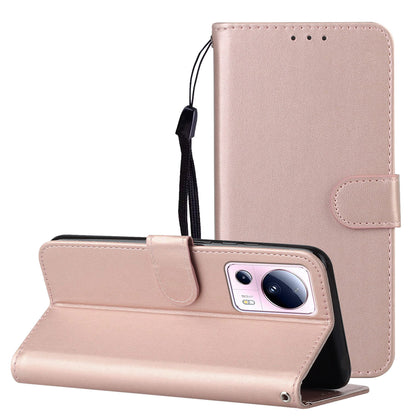 B40 For Xiaomi 13 Lite / Civi 2 5G Solid Color Wallet Stand Cover PU Leather+TPU Cell Phone Case