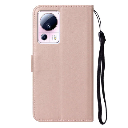 B40 For Xiaomi 13 Lite / Civi 2 5G Solid Color Wallet Stand Cover PU Leather+TPU Cell Phone Case