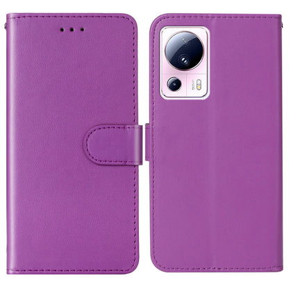 B40 For Xiaomi 13 Lite / Civi 2 5G Solid Color Wallet Stand Cover PU Leather+TPU Cell Phone Case