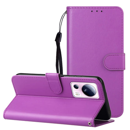 B40 For Xiaomi 13 Lite / Civi 2 5G Solid Color Wallet Stand Cover PU Leather+TPU Cell Phone Case