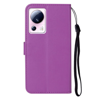 B40 For Xiaomi 13 Lite / Civi 2 5G Solid Color Wallet Stand Cover PU Leather+TPU Cell Phone Case