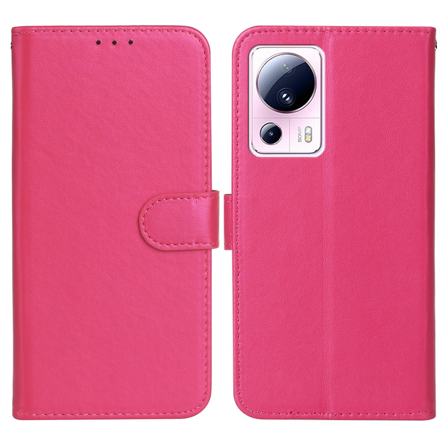 B40 For Xiaomi 13 Lite / Civi 2 5G Solid Color Wallet Stand Cover PU Leather+TPU Cell Phone Case