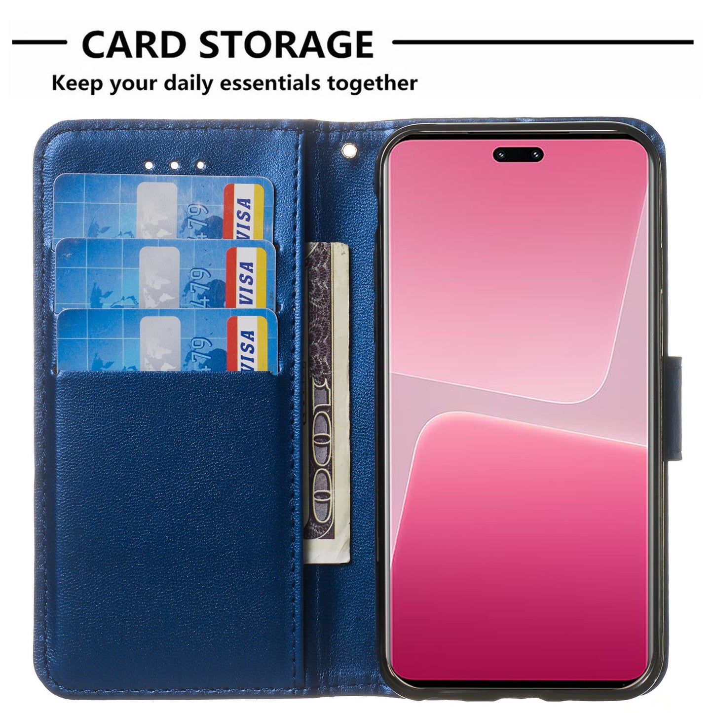 B40 For Xiaomi 13 Lite / Civi 2 5G Solid Color Wallet Stand Cover PU Leather+TPU Cell Phone Case